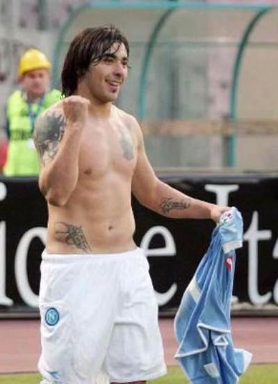 Lavezzi tattoo on his right hand and body is very good and looks manly